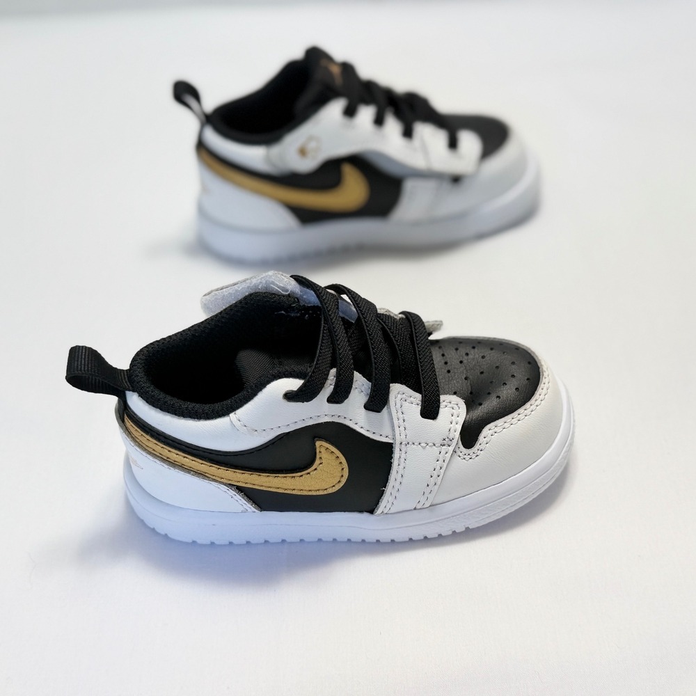 Jordan 1 Low Alt Toddler 6C White Black Gold Excellent DR9747-172 Easy Entry